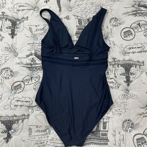Tommy Hilfiger Solid Mesh One-Piece Swimsuit - Picture 7 of 10